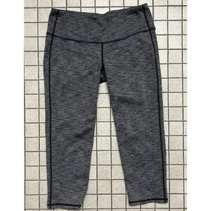 Athleta Chaturanga Cropped Heater Gray Leggings Sz Medium Mid Rise 61707